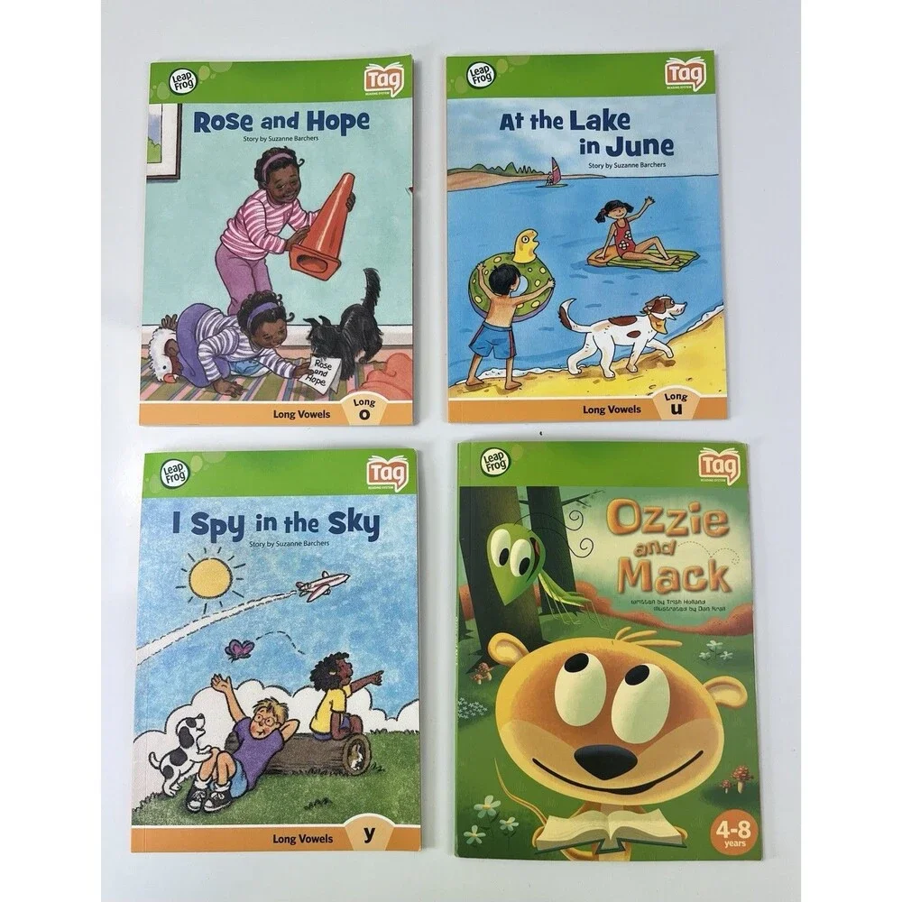 Leapfrog  Early Reader Series Lot of 7 Tag Books Long Vowels Learning Books USED